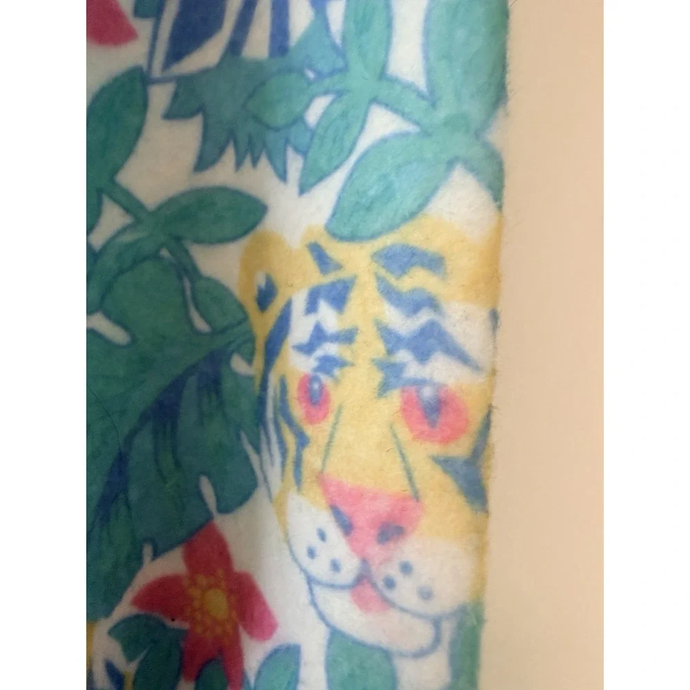VTG Dr. Denton's Deadstock Baby blanket sleeper Zoo Word Wildlife Fdn 6M Fleece